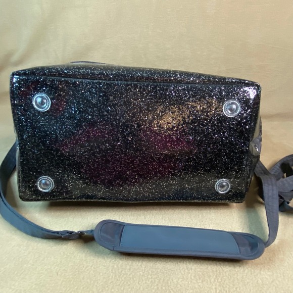 Lug Avion & Punter Quilted Tote Bag Set Sparkle Bottom Gray Travel Weekender EUC - Picture 8 of 13